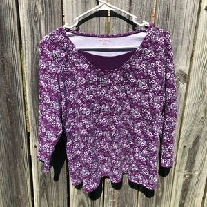White Stag Purple Floral Top